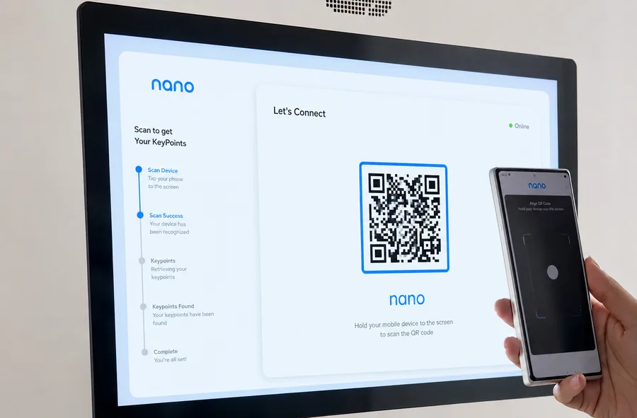 Layar transaksi digital dengan pemindaian QRIS